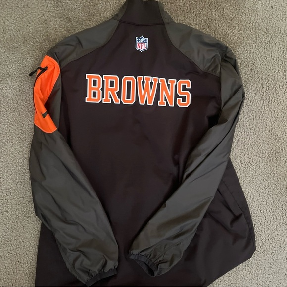 Cleveland Browns Sweater Mens Medium Brown 1/4 Zip Pullover Dri Fit Nike. XL - Picture 8 of 8